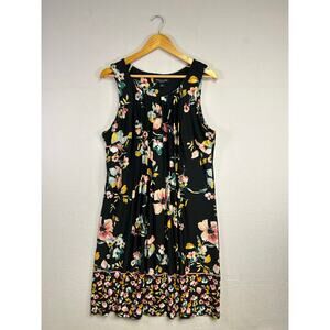 Woman's Perceptions New York‎ Black Floral Shift Dress. - Size 12 Semi Formal
